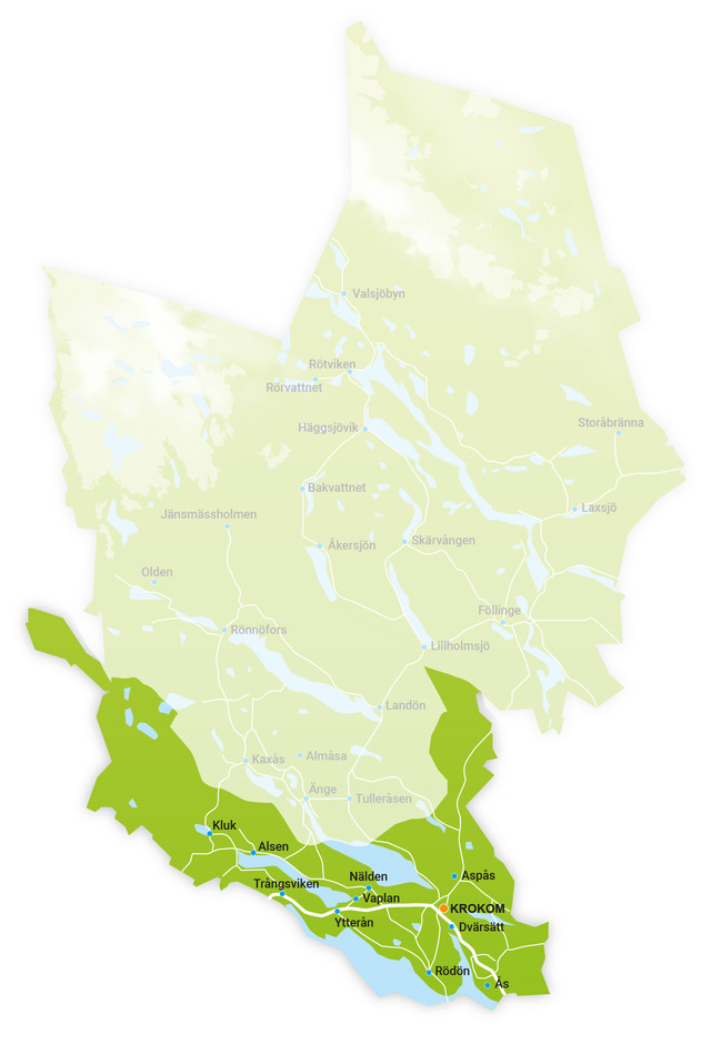 Karta över Stråket-Västbygden