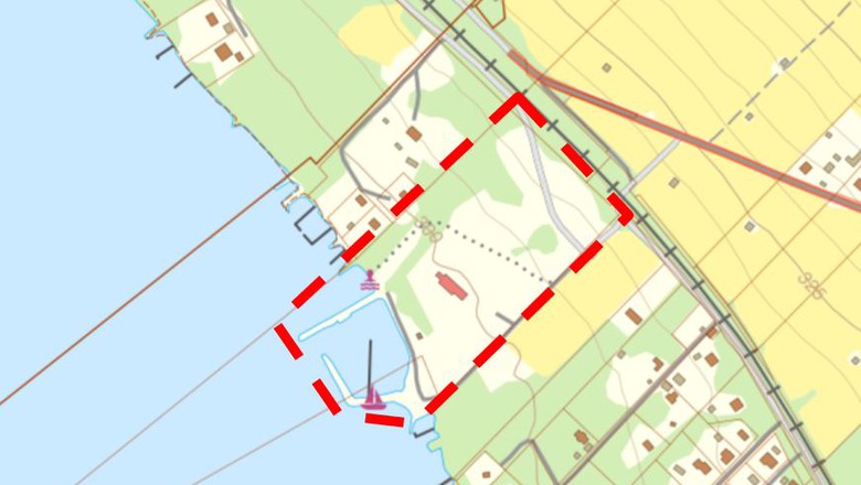 Bild på planområdet Ås båthamn