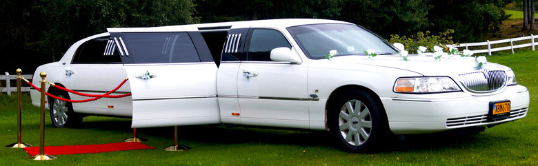 En vit limousine