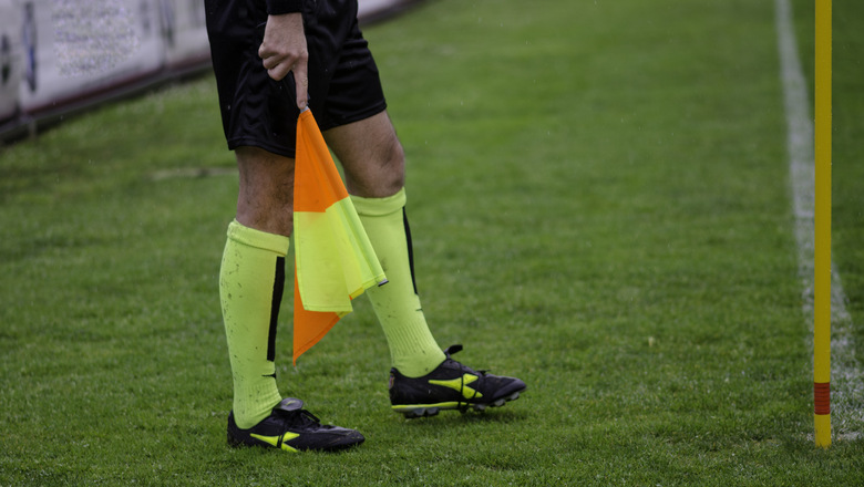 Linesman near The Corner during a Football Match, Italy